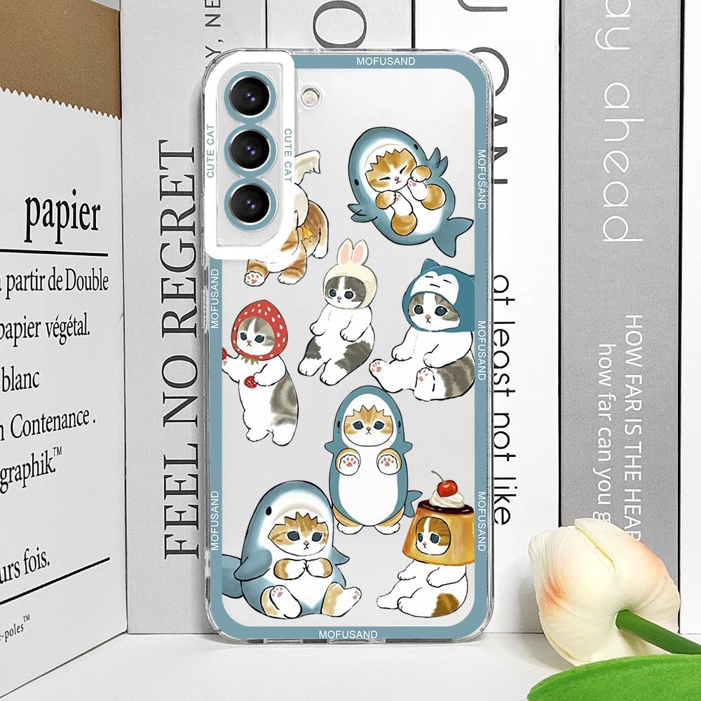

Cute Cartoon M-Mofusands Cat Couple Phone Case for Samsung Galaxy A35 A55 A54 A53 A13 A15 A25 A70 A52 5G Clear Soft Cover Fundas For Samsung M11