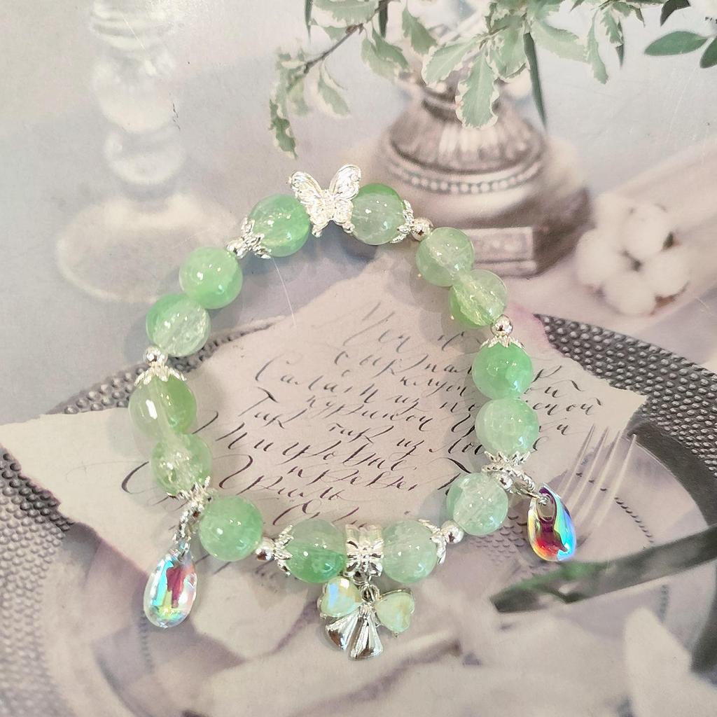 Festive Holiday Christmas Tree Bracelet with Lampwork Beads