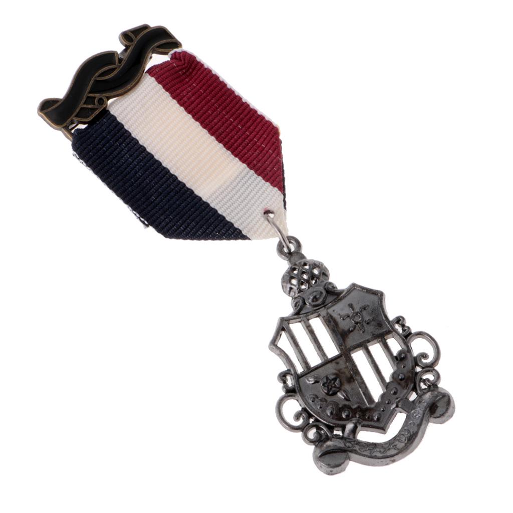 2 stykker unisex vintage marine stil dress medalje brosje jakkeslag Pin punk smykker