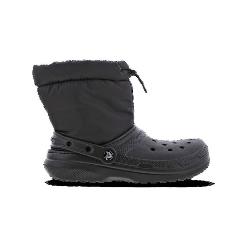 Crocs Classic Lined Comfortable Versatile Shock Absorbing Durable Low-Cut Boots Kids Boots Black 207940-001