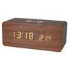 Alarm clock wooden clock led digital multi-function alarm clock wireless charging wooden children's bedside temperature pvc
