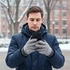 1 Pair Faux Suede Winter Warm Gloves Full Fingers Driving Gloves Outdoor Mittens  Outdoor Sports