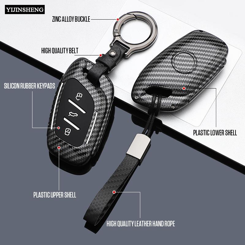 3 Button Carbon Style Abs Car Key Case Cover Fob For Mg 4 Mg4 Ev Mg Hs Gt Zs Ev Zx Mg5 Mg6 For Roewe Rx3 Rx5 Rx8 Erx5 I6 I5