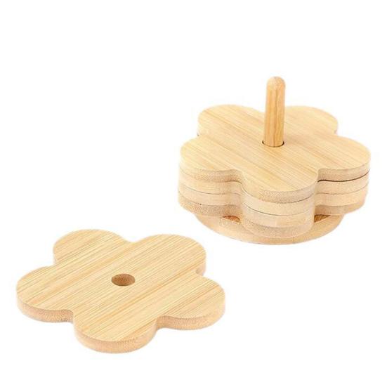 Four-leaf Clover Shape Coaster Heat-Resistant Anti-scalding Placemat Natural Dining Table Mats for Hot Pots