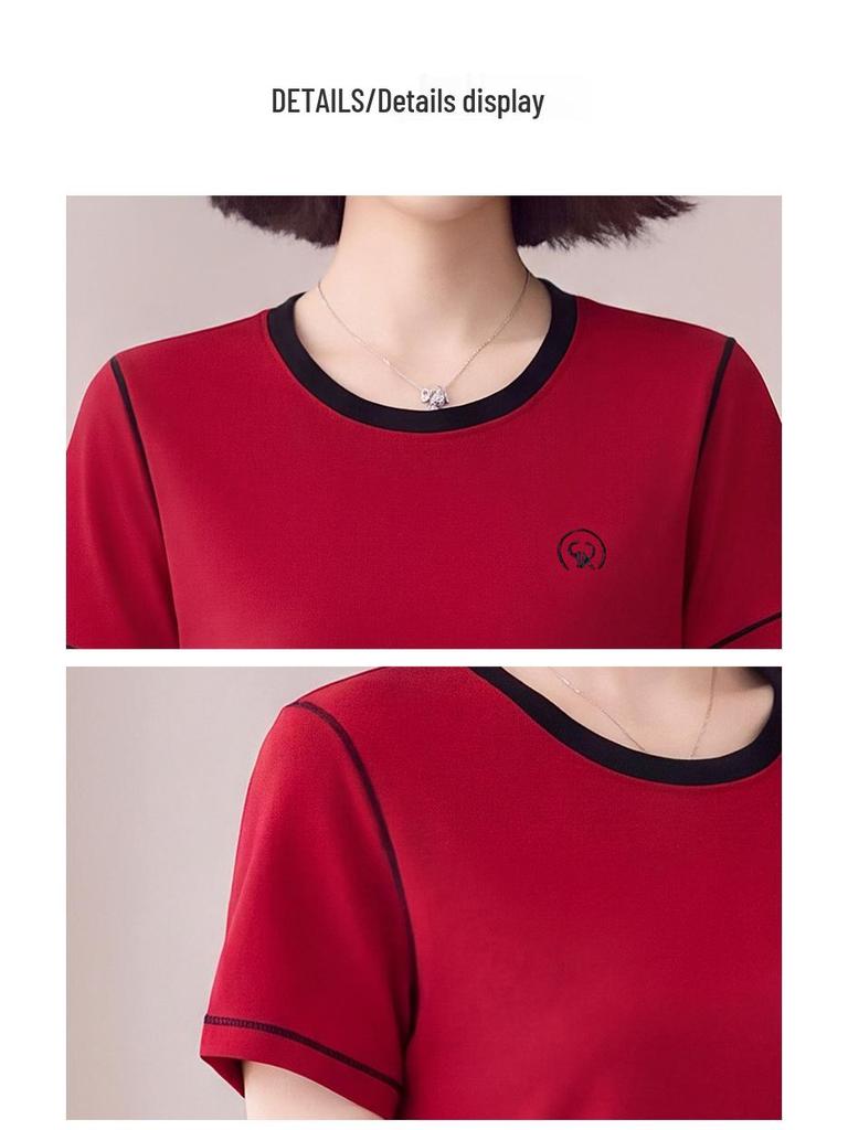 Trendy Summer 2026 Women's Two-Piece Set: Short-Sleeve Top and Loose Trousers