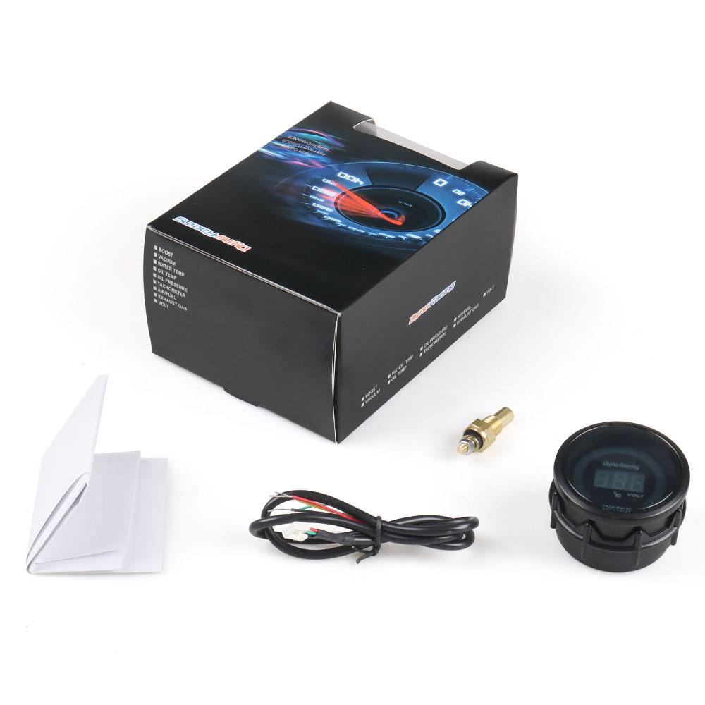 LCD Digital Water Temperature Gauge 2"52mm with Sensor Car Meter Dynoracing