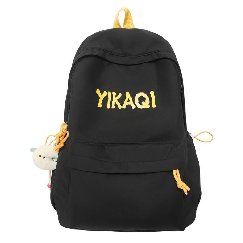 Winter New High-Value Solid Color Lightweight Student Backpack for Girls, Elementary and Middle School Students, Letter Backpack