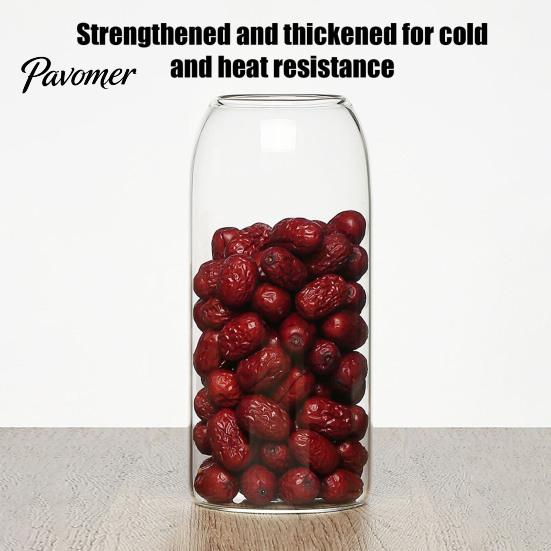 Gift for Home Organization Glass Storage Jar with Wooden Ball Cork Lid, Moisture-proof Airtight Food Heat Resistant Jars Container, Transparent