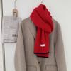 Korean version autumn and winter soft knitted wool scarf female versatile warm student solid color scarf thickened couple brown