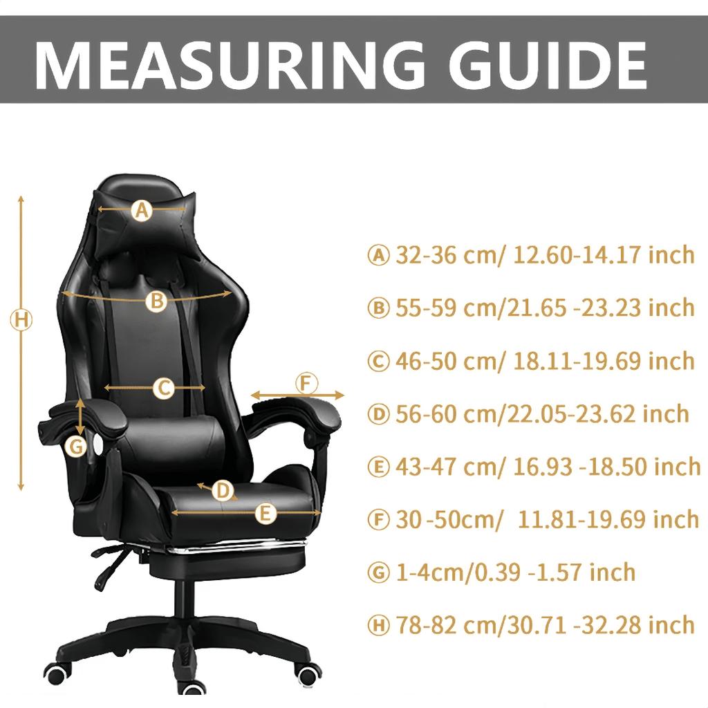 4pcs Gaming chair cover, modern solid colour Great Wall grid gaming chair cover, suitable for internet cafe