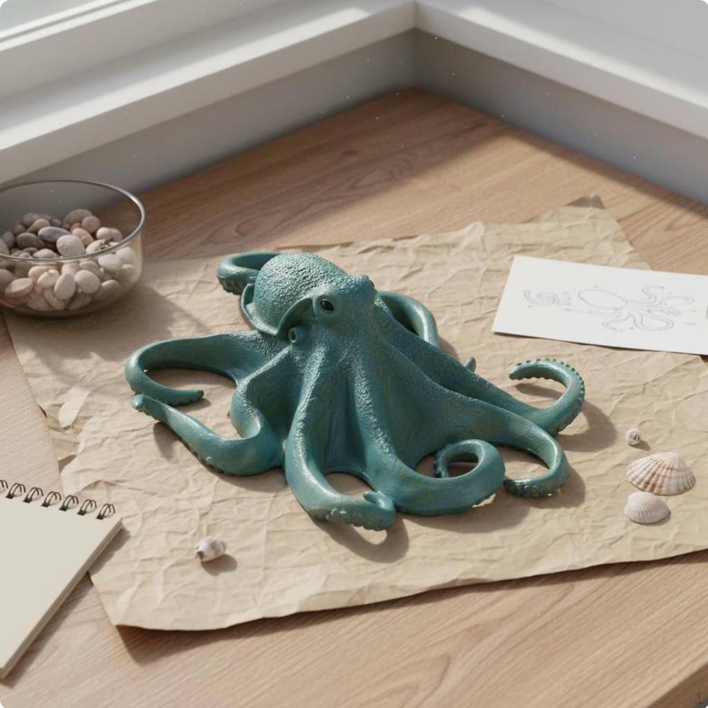 Cephalopod Figurine Lifelike Details Realistic Toy Educational Marine Animal Model for