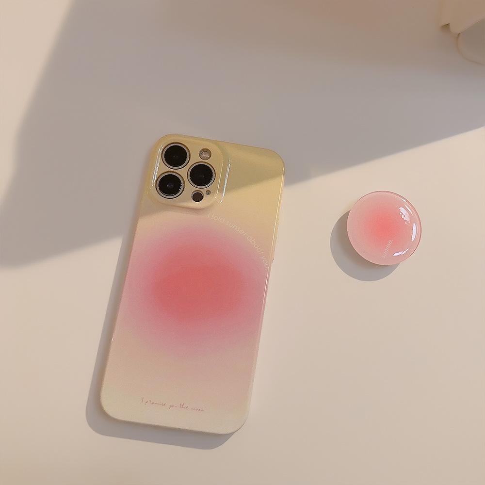 Künstlerische pinkfarbene Handyhülle mit Farbverlauf