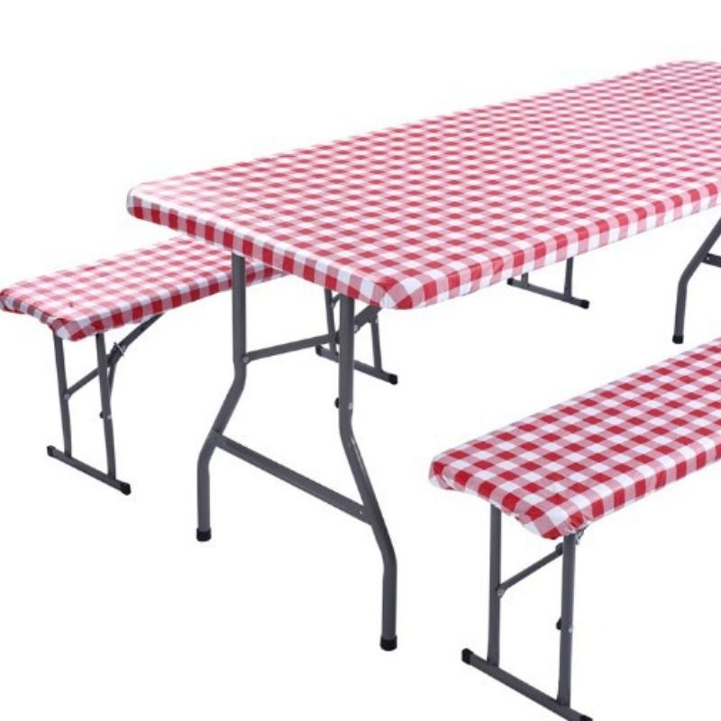 3Pcs/Set PEVA Outdoor Patio Waterproof Table Cover Back Flannel Elastic Printed Table Cover Oil-proof Heat-resistant