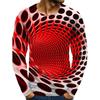 3D Optical Illusion Vortex Long Sleeve T-Shirt, Trendy Casual Top For Daily Wear