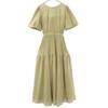 SNIDEL SWFO212009 Short Sleeve Back Design: Pleated One Piece Beige Women Used