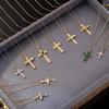 Hip Hop Cool Zircon Cross Necklaces for Women Men Fashion Stainless Steel Chains Shiny Cross Collar Jewelry Accessories Gifts