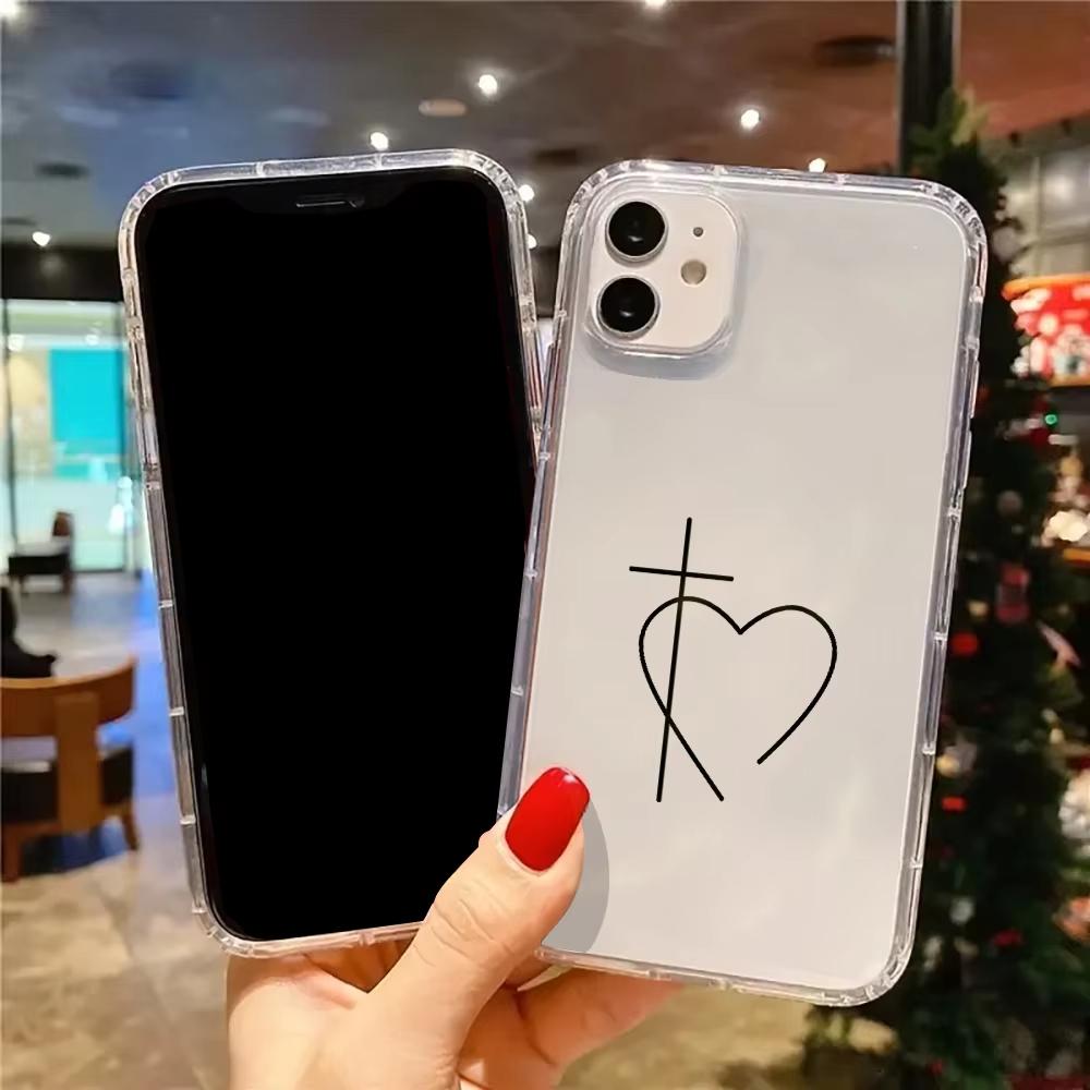 Simple Love Heart Pattern Clear Phone Case For iPhone 17 Air 11 12 13 14 15 16 Pro Max 15 14 Plus XS X XR Silicone Soft Cover