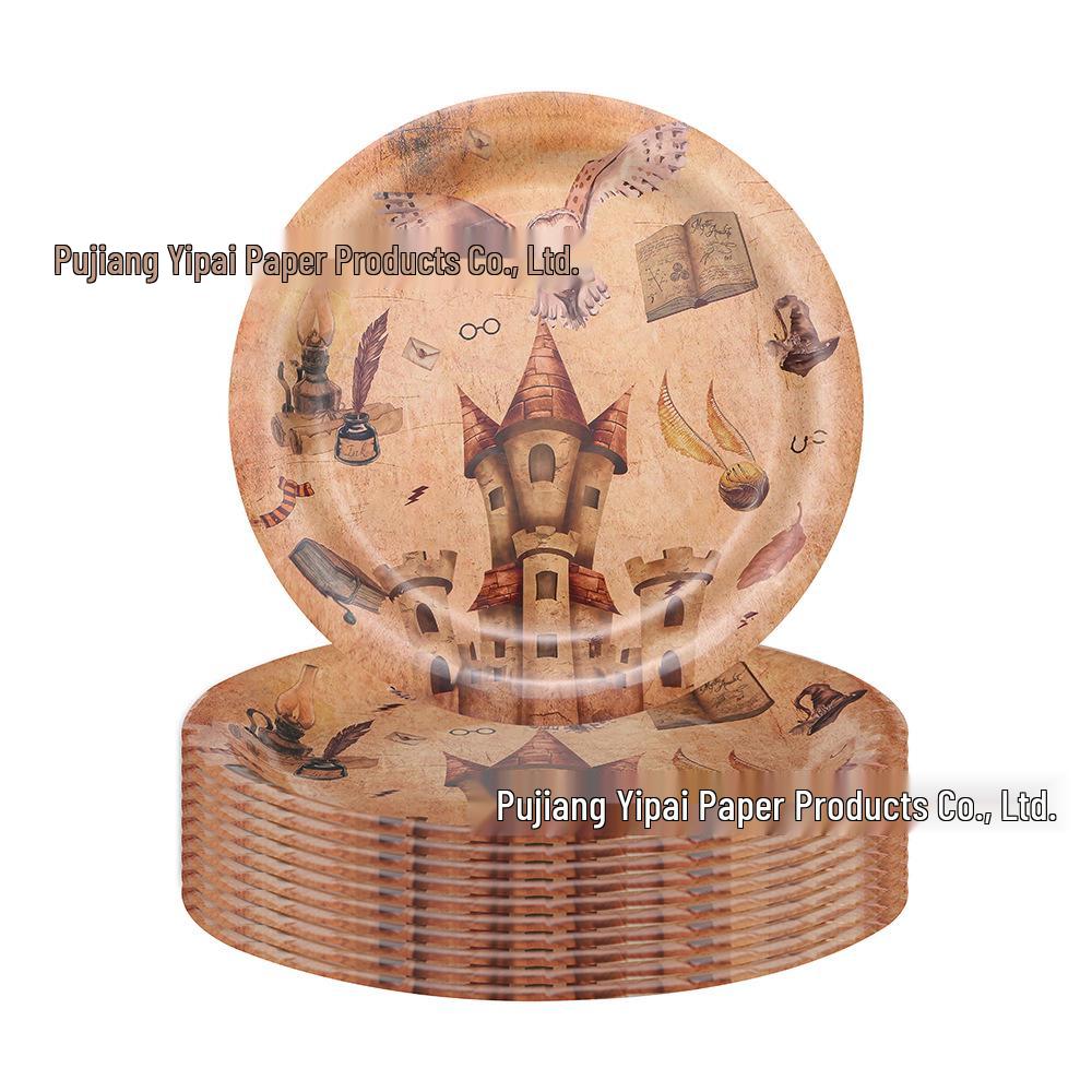 Harry Potter Magic School Birthday Party Set: Paper Plates, Cups, Napkins, Tablecloth, Banner