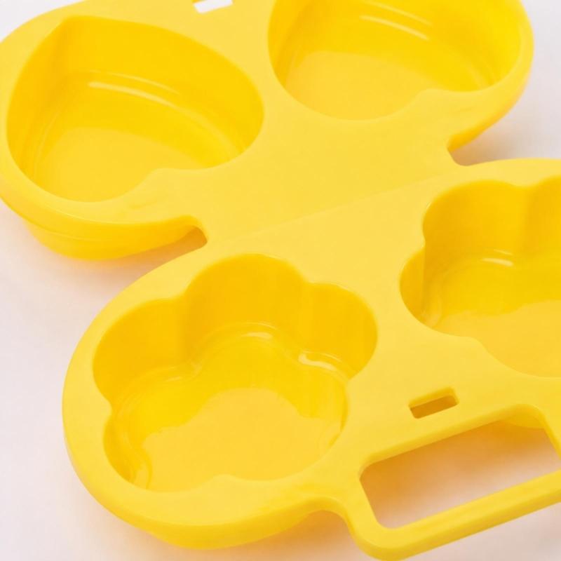 Hinged Microwave Egg Poacher in Food-Contact-Grade Polypropylene, with Separate Cavities to Cook 2 Eggs at Breakfast