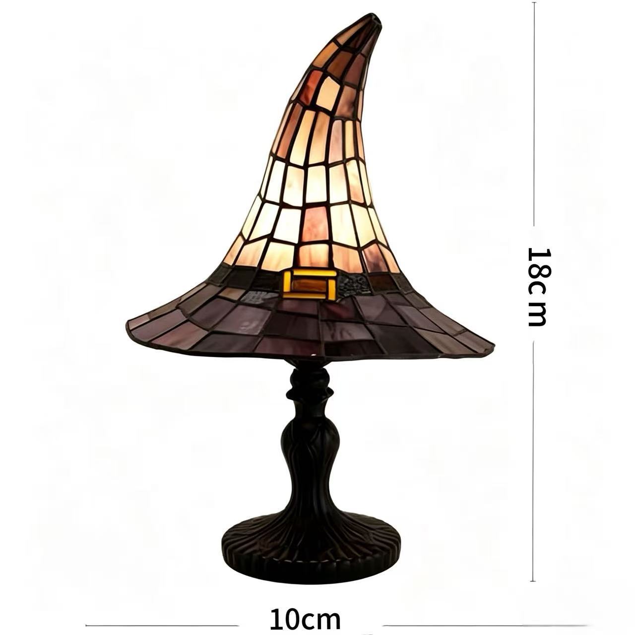 Vitrāžas raganu cepures lampa, Hallowīna galda