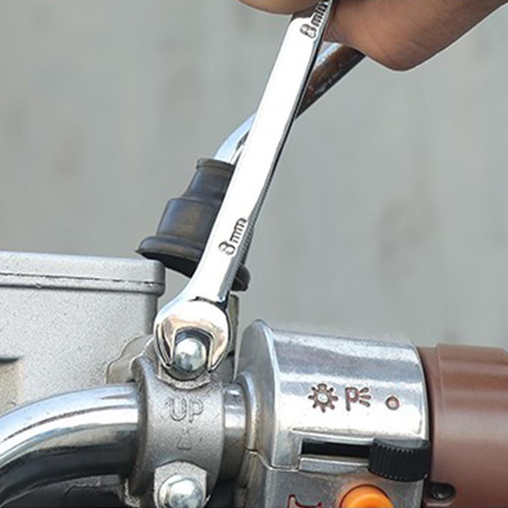 Ratchet Wrench Set CRV 2 Use Wrenches Auto Repair Hand Tool 8‑19mm Opening Ratchet Wrench Set Ratchet Wrenches Wrench Set