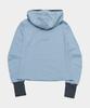 SOME PLACE Striped Color Block Button Basic Long Sleeve Hoodie [Blue]