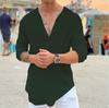 2025 European & American Men's V-neck Casual Solid T-shirt Fashion Trend