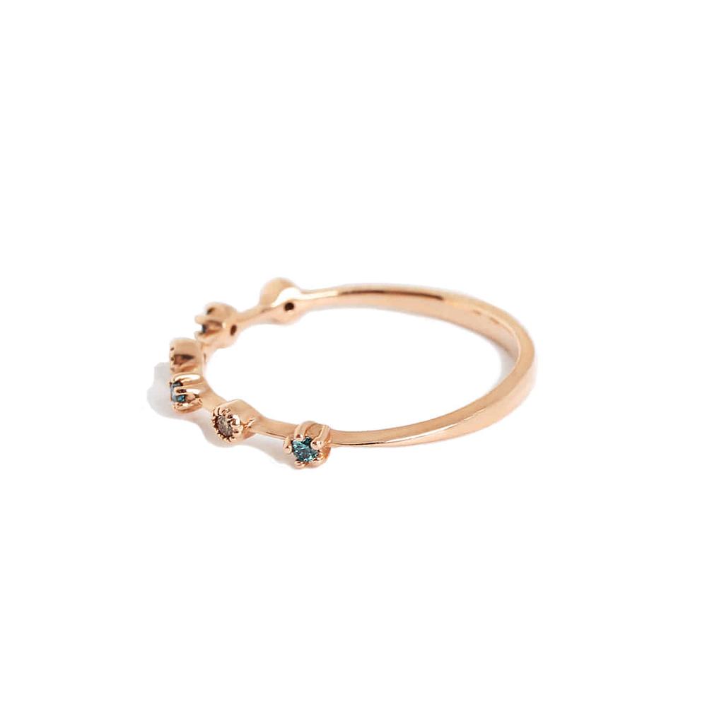 Mezmic Art Blue D3 Cognac D3 14K Gold Ring
