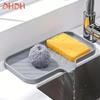 Sink Silicone Tray with Drain Soap Sponge Storage Holder Countertop Sink Scrubber Brush Soap Storage Rack Kitchen Organizer