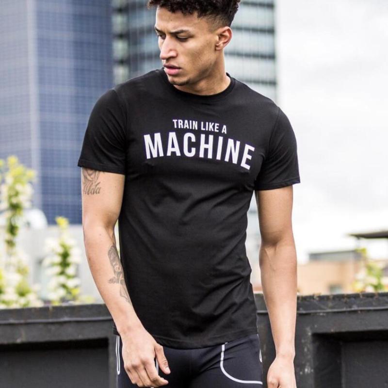 Muscleguys Mens Bodybuilding Slim Fit T-Shirts Summer Cotton Breahtbale Short Sleeve Shirts Gym Fitness Running Sportswear Casual Clothing
