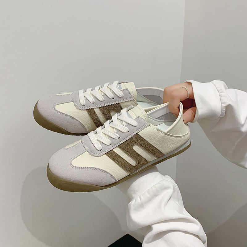 Aphixta 2024 Hot Sale Women Flat Shoes German Army Trainer Lace Up Round Toe Spring Autumn Casual Shoes Loafers Ladies Shoes