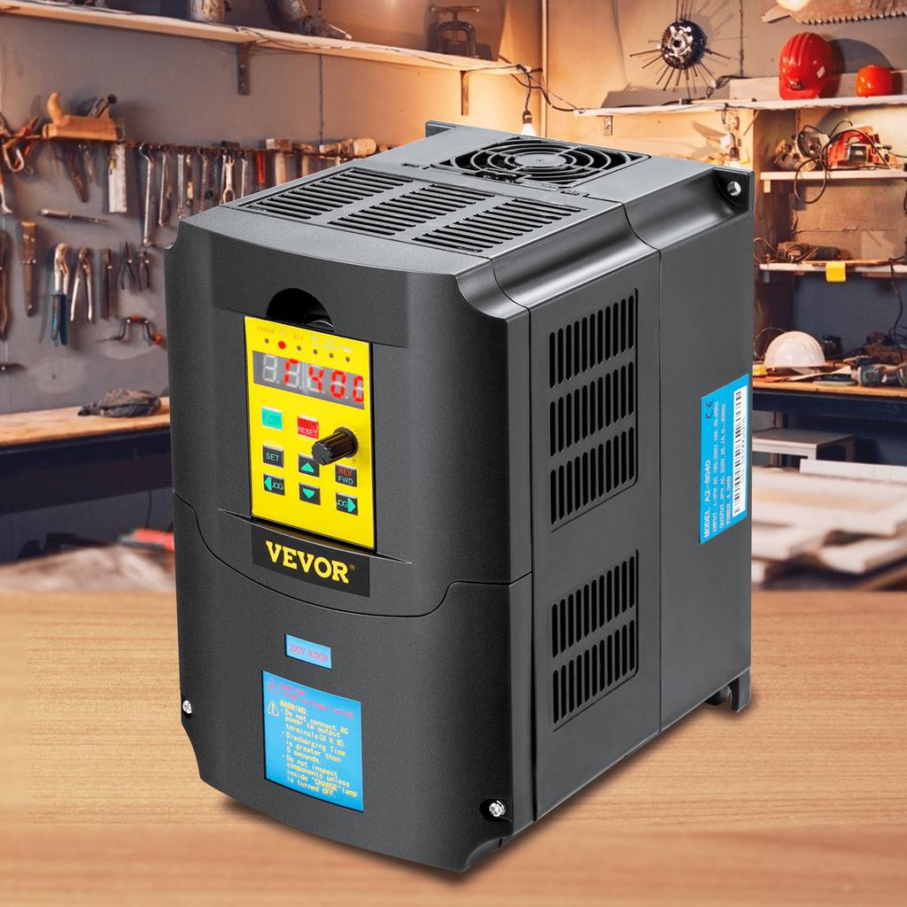 Variable Frequency Drive, AC 220V Input 4KW Variable Frequency CNC Drive Inverter Converter, VFD 5.5HP 1 or 3 Phase Input, 3 Phase Output, CNC Motor