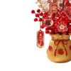 Chinese New Year Decoration TV Cabinet Decor Artifical Flower Pot Statue