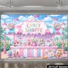 2D Flat Banner - Candy Store Theme Party Background Fabric Perfect for Indoor or Outdoor Celebrations