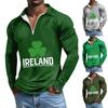 Men'S Long Sleeved T-Shirt Fashion Casual Printed Zippered T-Shirt