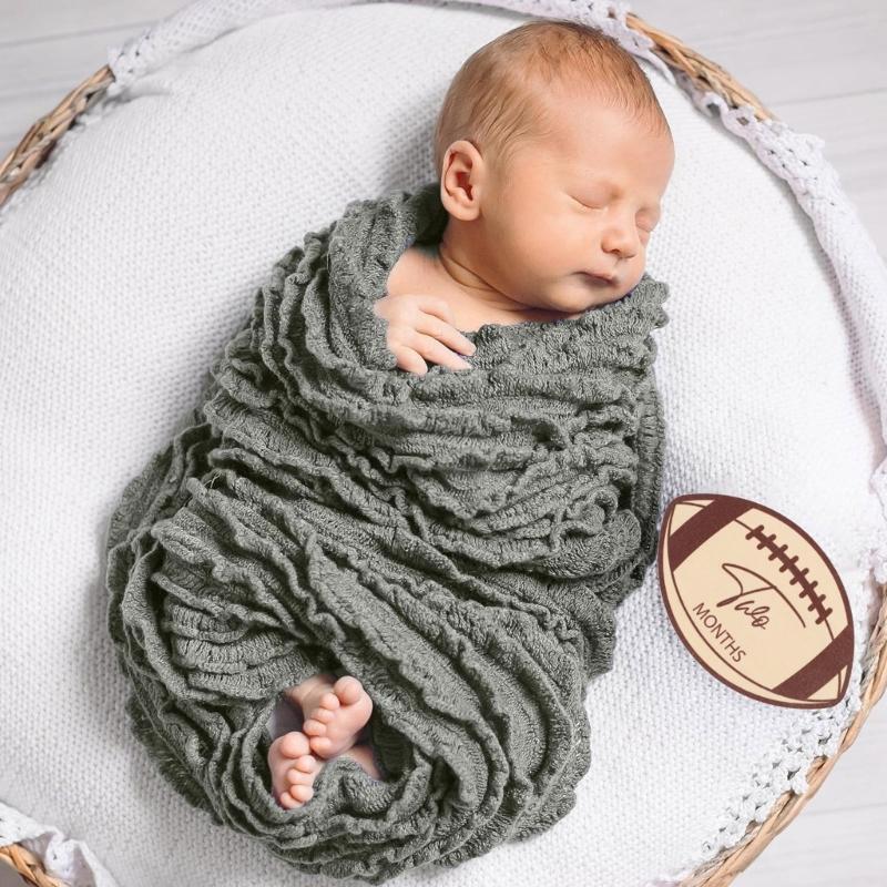 Baby Monthly Milestones Marker Discs Set with Stand and Bag Photo Props Baby Announcement Sign Gift for Infant Boy Girl