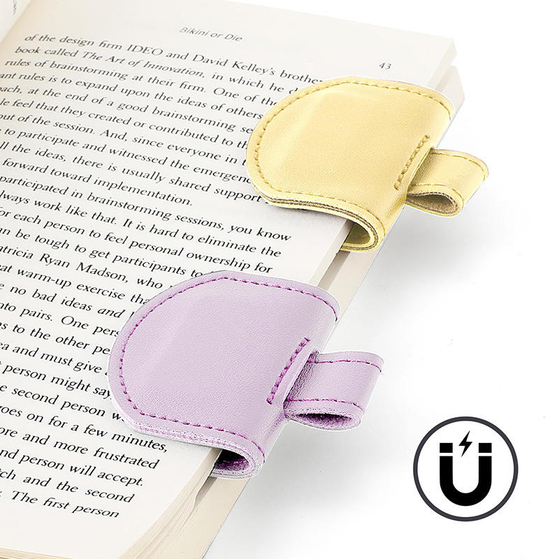 Leather Magnetic Bookmark Multi-functional Dual-use Book Markers Holder For Notebooks Journal Accessory Pages Divider Stationery