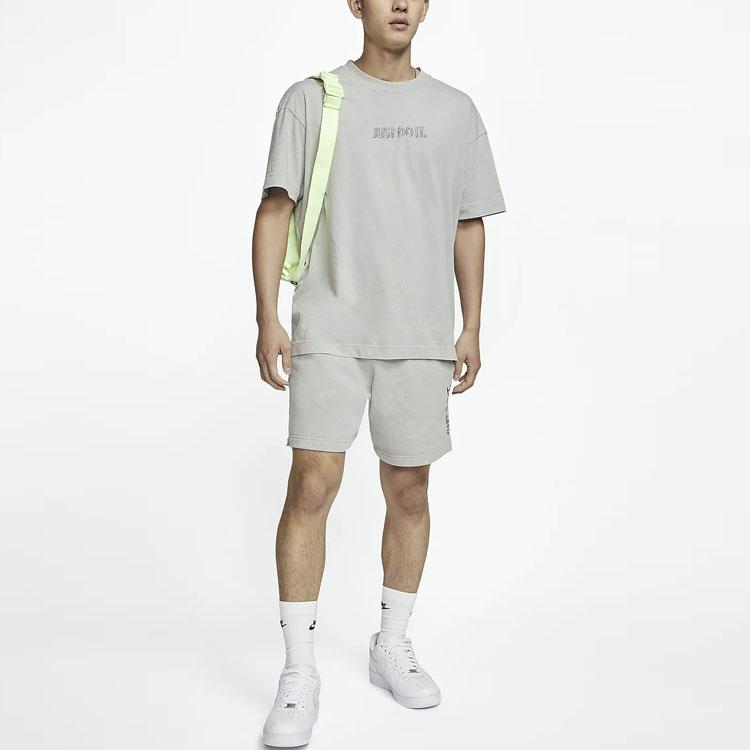 Nike Embroidered Logo Short Sleeve T-Shirt Men Tops Grey CJ4572-077