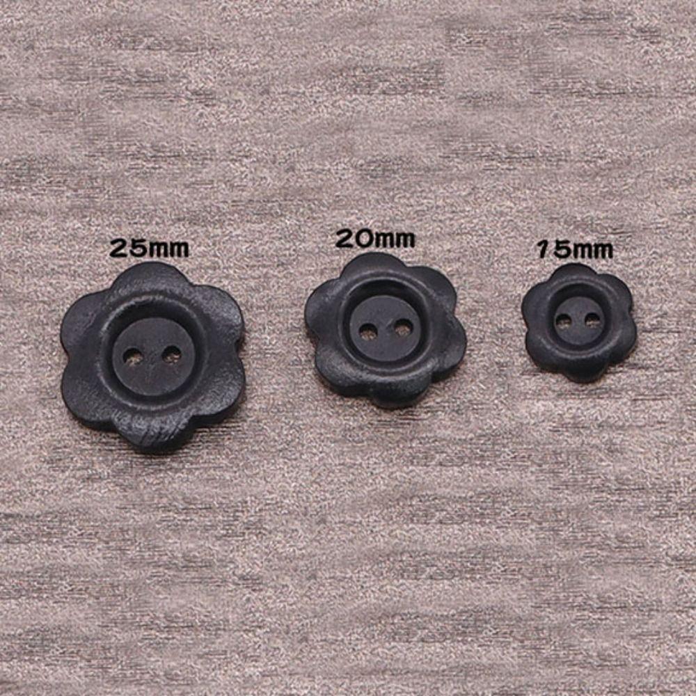 50PCS Vintage Wood Buttons Flower Shaped Sewing Button Overcoat Clothing Button Clothing Sewing