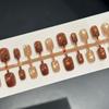 Polka Dot Caramel Khaki Spray-Painted Detachable Nail Set (30 Pieces)