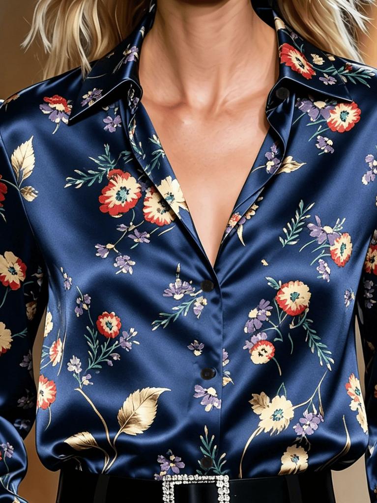 Women's Spring and Autumn Elegant Women's Shirt with Long Sleeves, a Suitable for Dates and Gatherings