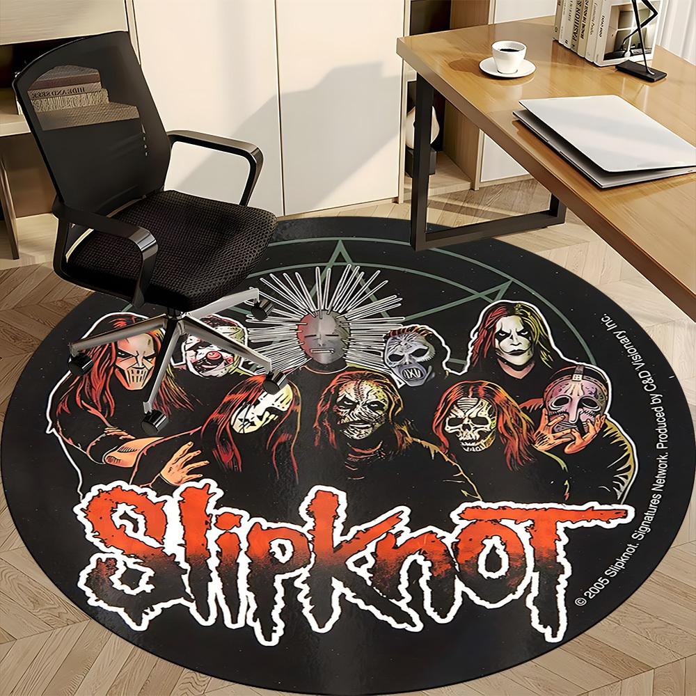 1 Stück Slipknot Band Büro Runder Teppich, Unter Bürostühlen Schlafzimmer Wohnzimmer Heimdekoration a0926050