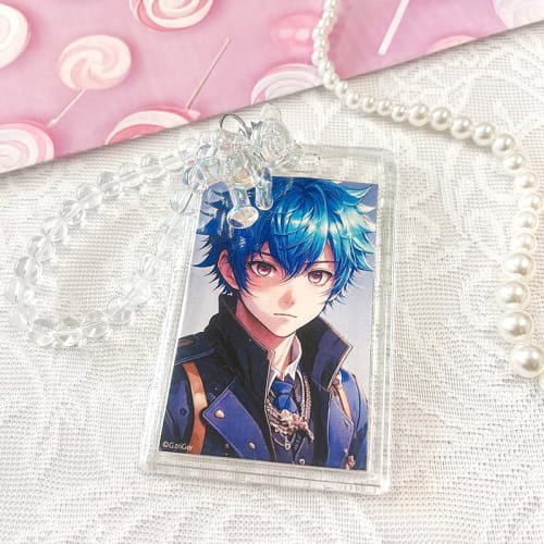 Beaded Trading Card Case, Card Holder, Hard Case for Trading Cards, Scratch-Resistant, Storage, PVC Material, Double-Sided Transparent, Bear Design, C