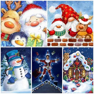 DIY Diamond Painting Merry Christmas Cross Stitch Kit Mosaic Art Diamond Painting Full Circle Diamond Home Decoration