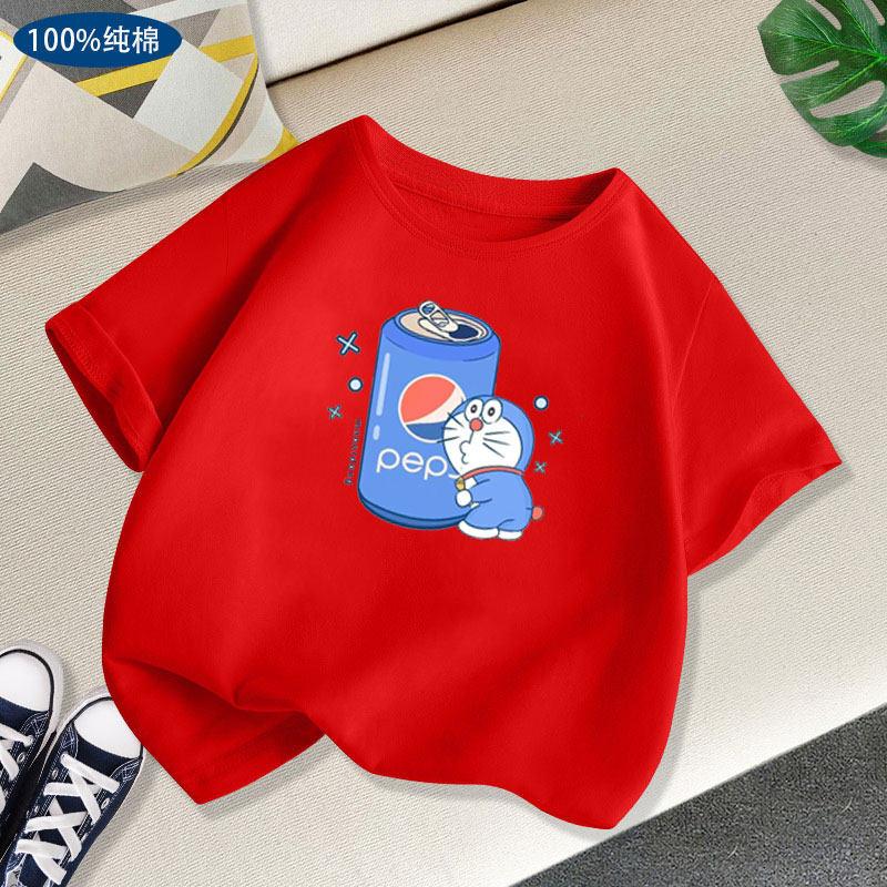 2026 Summer New Style Childrens ShortSleeved Pure Cotton TShirt with Soft Cartoon Patterns Cute Cartoon Boys and Girls Tops