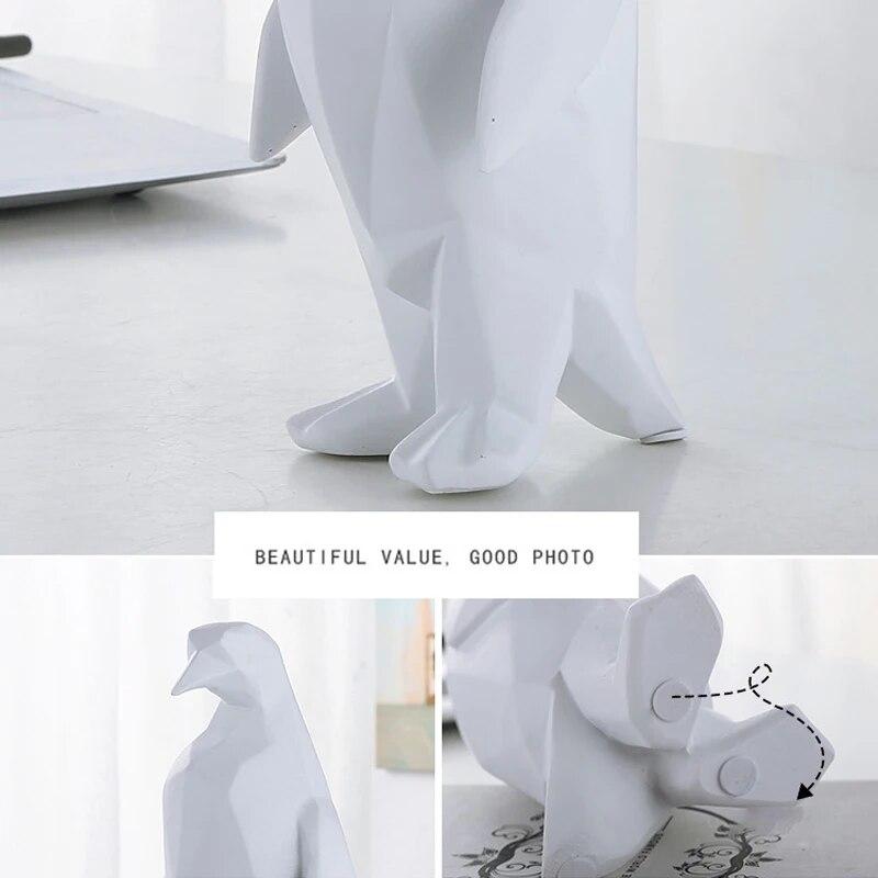 Sculture e Statuette Statua di Animale Decorazioni per la Casa Ornamenti Per Decorazione Domestica Soggiorno Tavolo Scrivania Ufficio Pinguino Bianco Carino