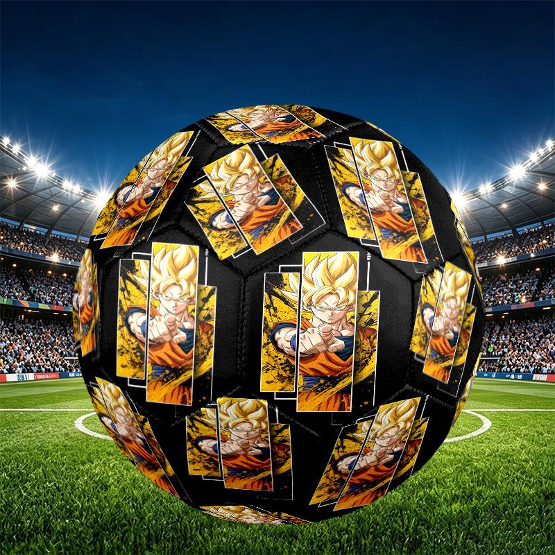 DRAGON BALL Print Size 5 Soccer Ball, PU Wear Resistant Football for Match Training and Daily Practice, Birthday Gift for Soccer Fans