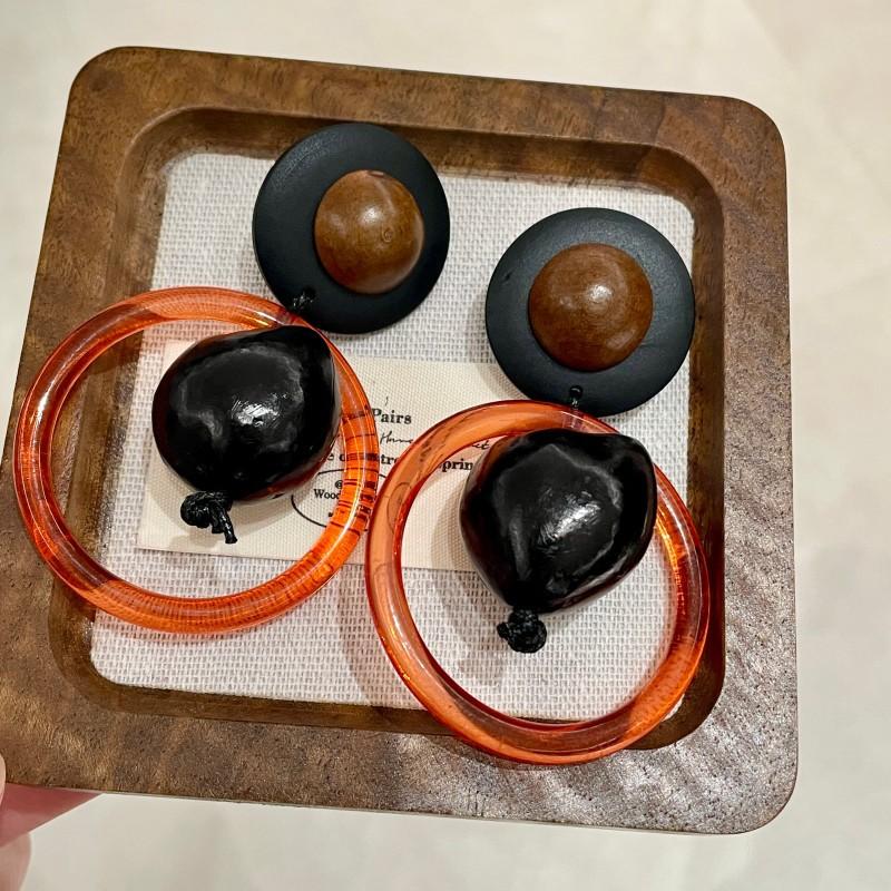 Natural tiger's eye stone series stud earrings for women Maillard exquisite retro earrings niche light luxury high-end temperament earrings