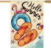 AVOIN Hello Summer House Ag 28x40 Double Sided Outdoor Yard Decor AAV