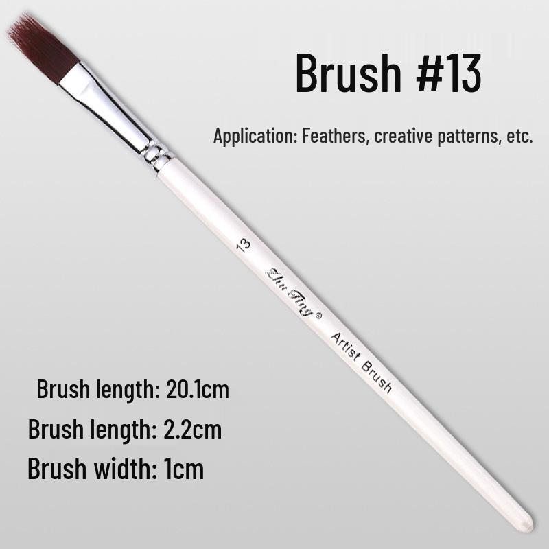 17-Piece Face Painting Brush Set: Hook Line, Embossing, Row, Flat, Oblique, Petal Brushes